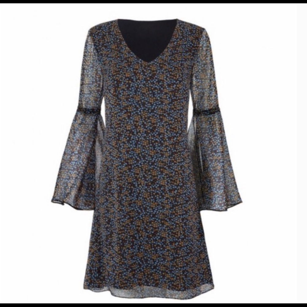 CABI Floral Dress Bell Sleeve SZ M